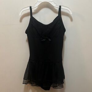 Danskin Black Kids Bodysuit / Leotard with Mesh Skirt